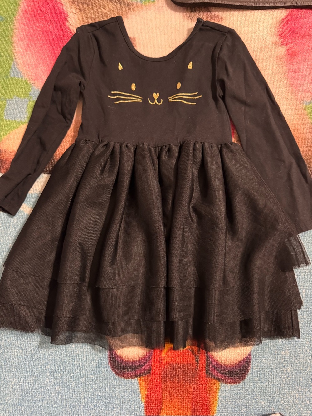 Old Navy Black Dress with Gold Cat Face